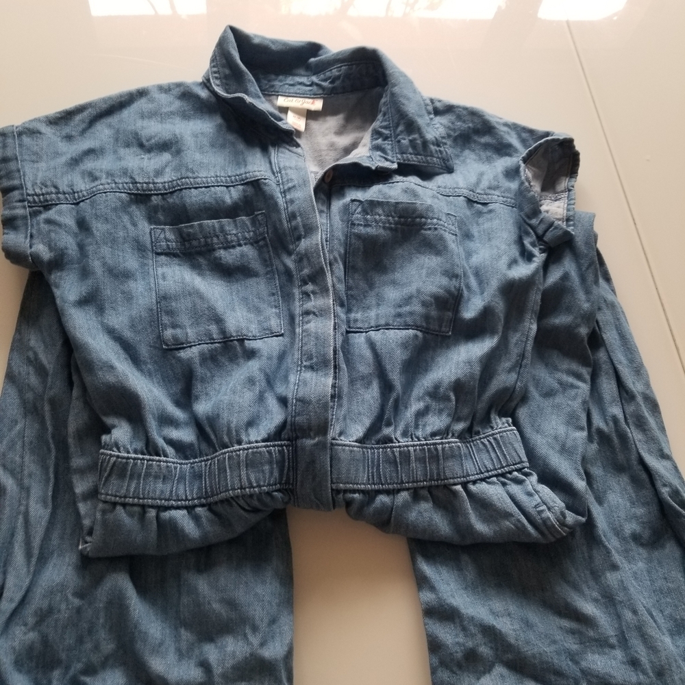 Cat & Jack Denim Utility Jumpsuit, Girls Medium